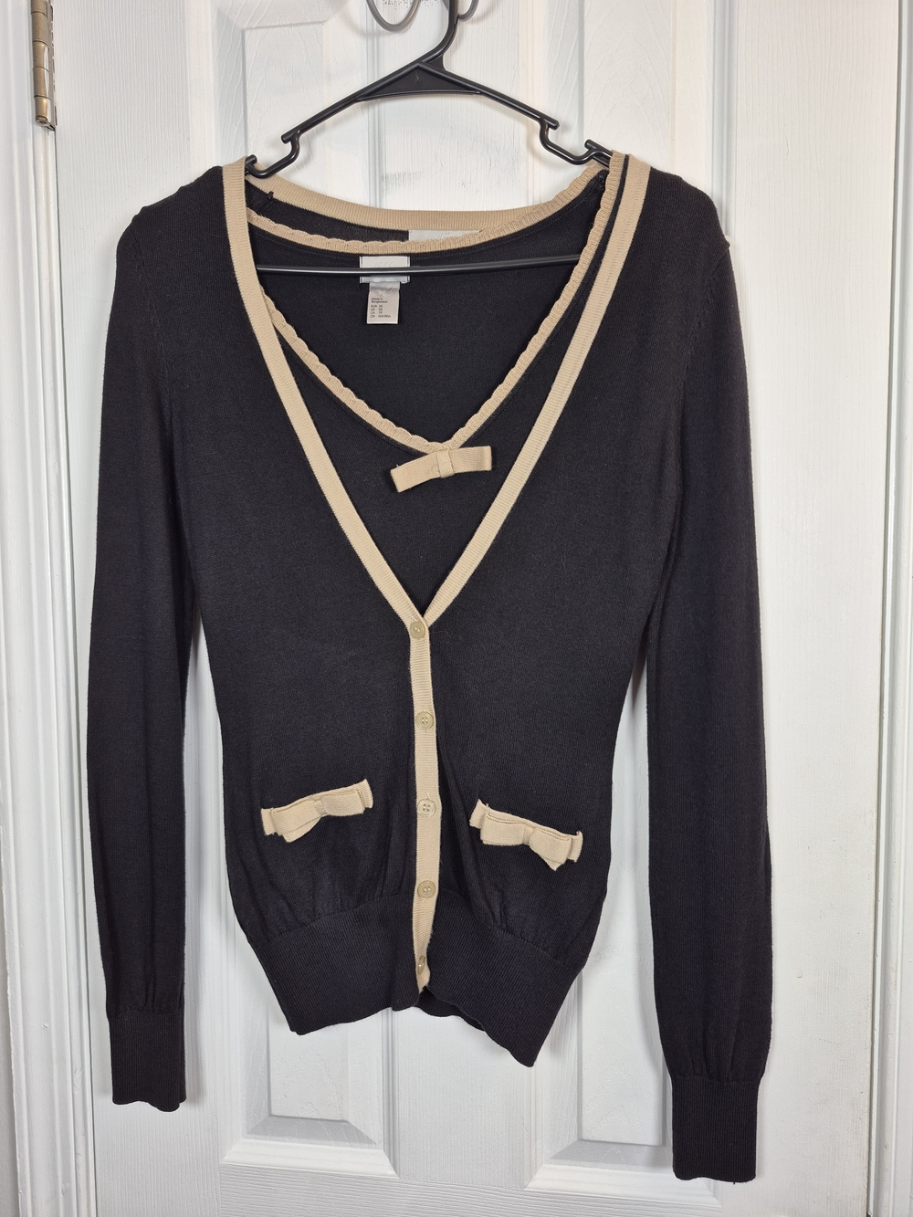 H&M Coquette 2-Piece Twinset Layered Bow Cardigan & Top Set XS